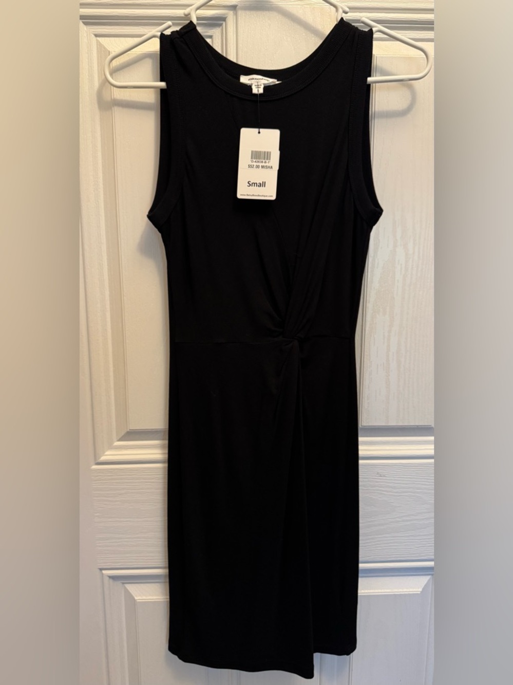 mittoshop Black Sleeveless Twist-Detail Midi Dress